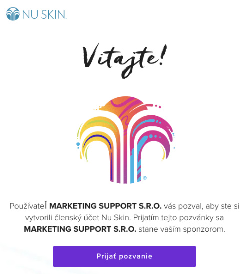 Prvý krok registrácie účtu - Prijatie pozvánky z našej redakcie